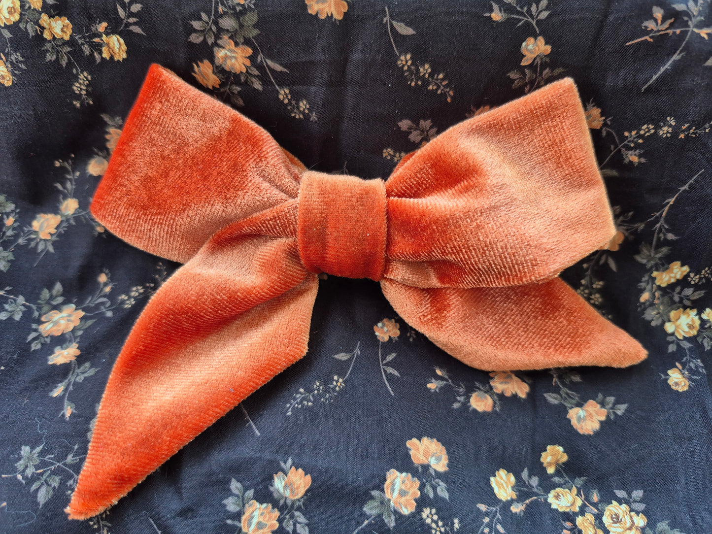 Large, Orange, velvet bow