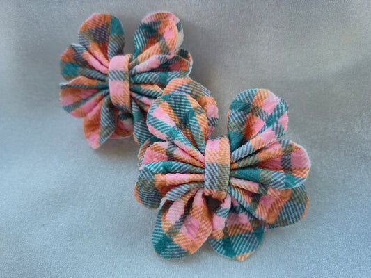 Plaid, pigtail bows