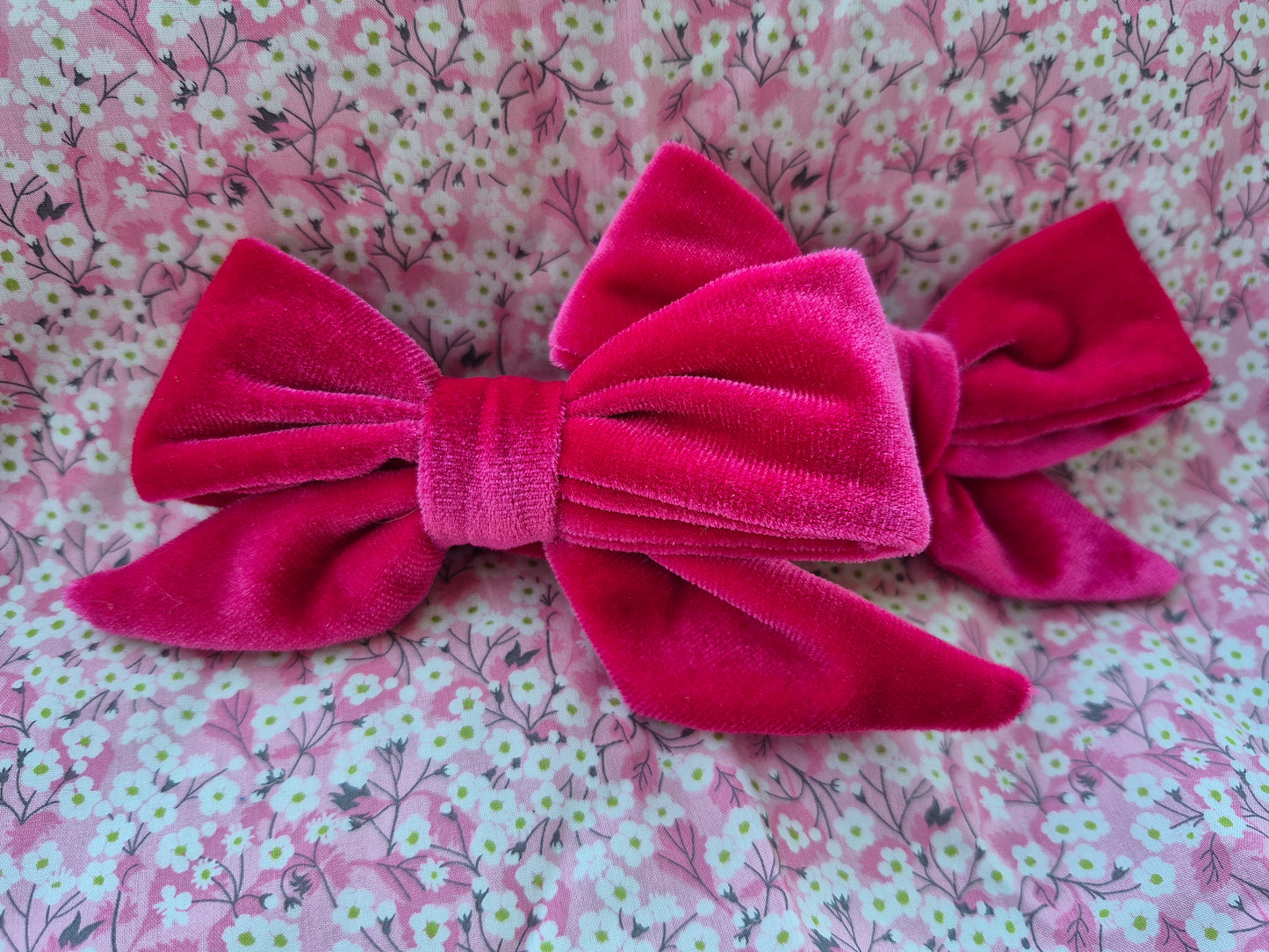 Dark Pink Velvet pigtail set