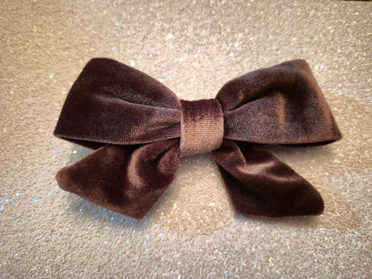 Brown Velvet Bow